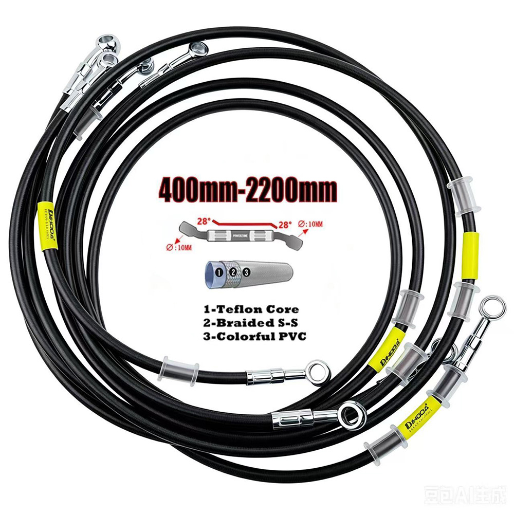 Braided Line - Przewód hydrauliczny hamulca motocyklowego 400-2200mm, kabel
