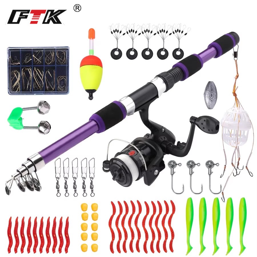 Fishing Line Spooler - Zestaw wędkarski przenośny FTK 1.8M, wędka